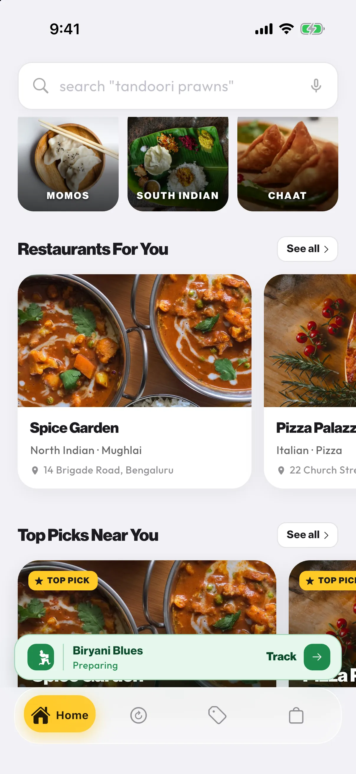 Parcelwalaa customer app, Discover screen